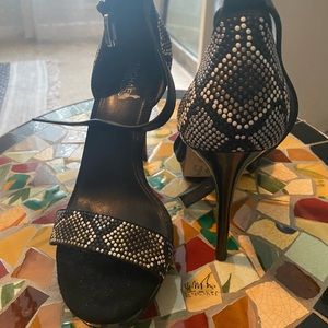 SEXY Michael Kors black beaded snake print stilettos
